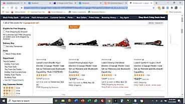 Click to see Lionel's O gauge trains on Amazon.com