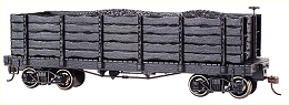On30 Spectrum High-Sided Gondola with Coal Load, Unlettered. Click for bigger picture.